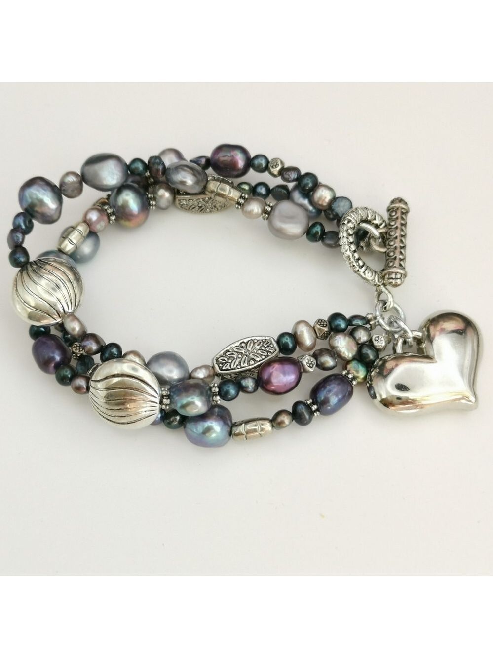 Peacock Grey freshwater pearl Bracelet 🆕